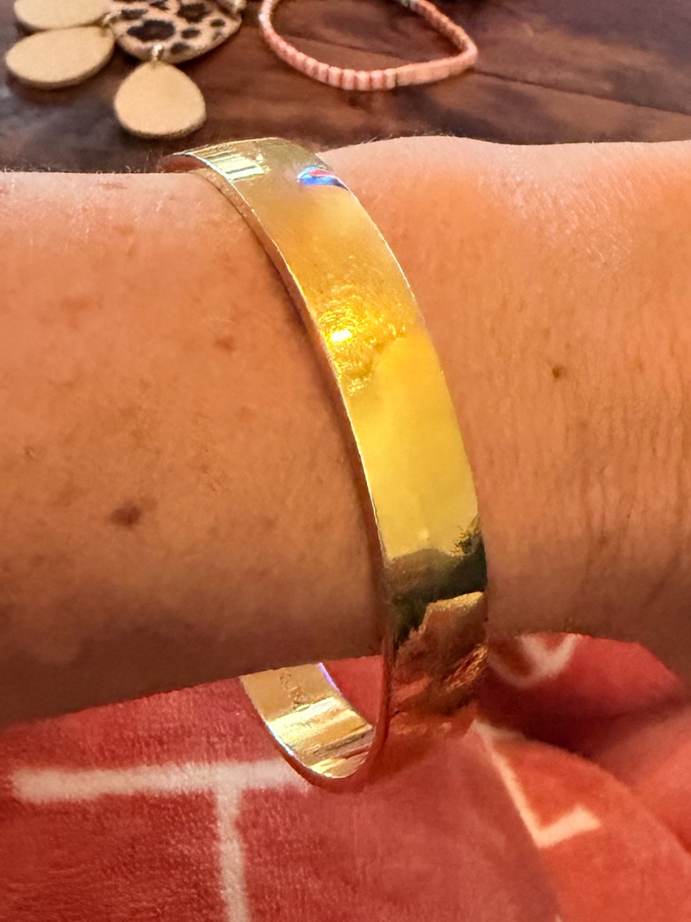 kate spade Gold Tone Hammered Cuff Bracelet